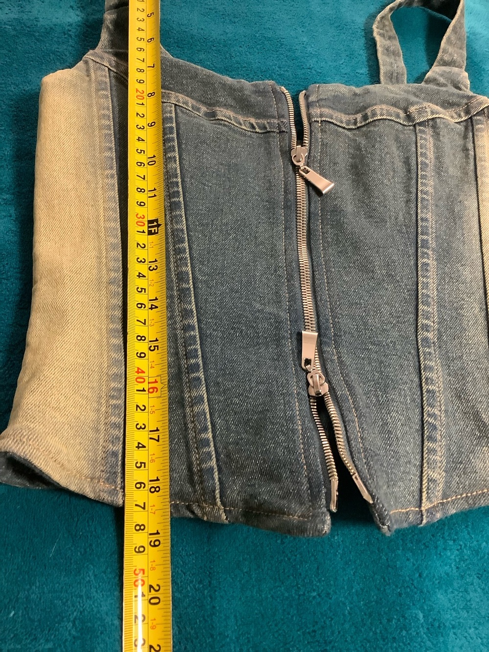 Jaded London Denim Wrap Around Belt Micro Mini Skirt BDENIM Zip Front Corset Top - Picture 6 of 14